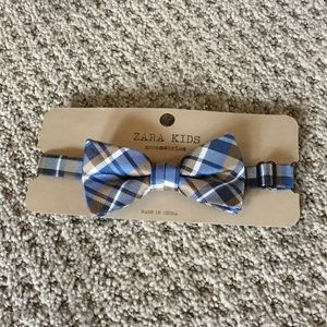 Zara Kids bow tie Medium blue plaid